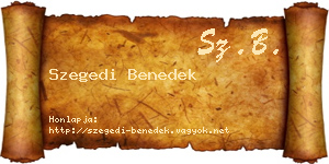 Szegedi Benedek névjegykártya